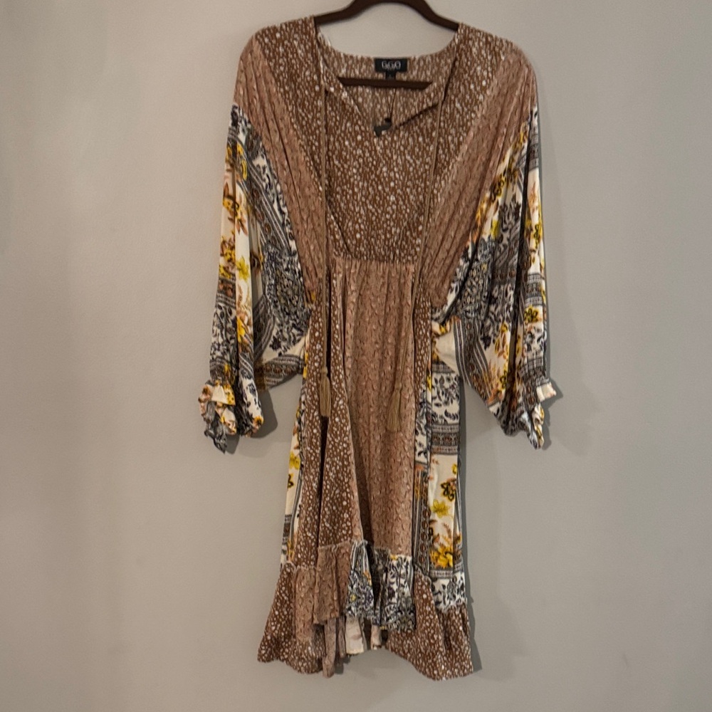Bohemian Brown Midi Dress